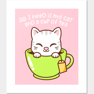 Teacup Kitty Posters and Art